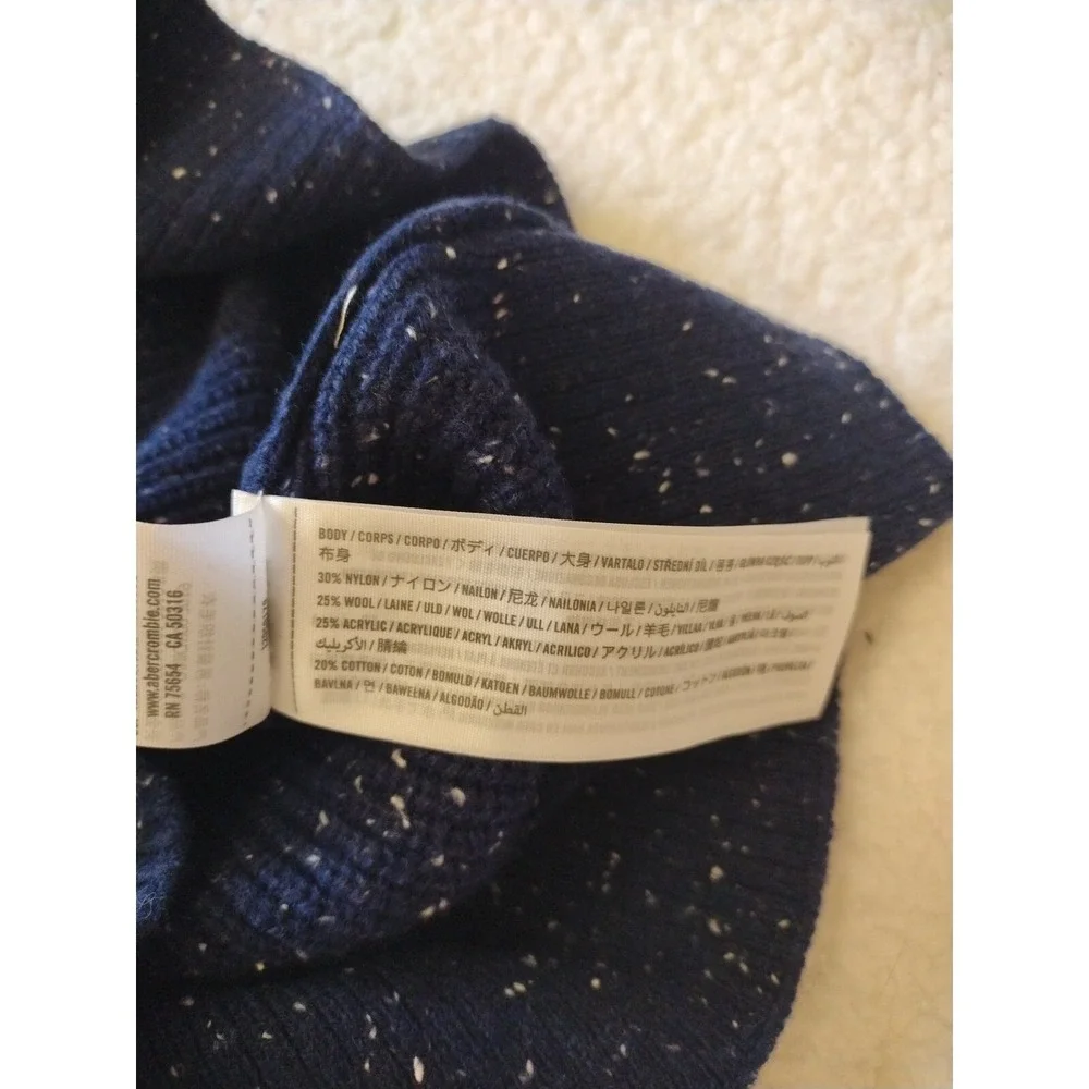 Abercrombie & Fitch Sweater‎ Man M Blue Pullover Crewneck Long Sleeve Wool Blend